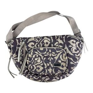 Kenneth Cole Reaction Flap Crossbody‎ Bag Brown Baroque Print Expandable Flaw